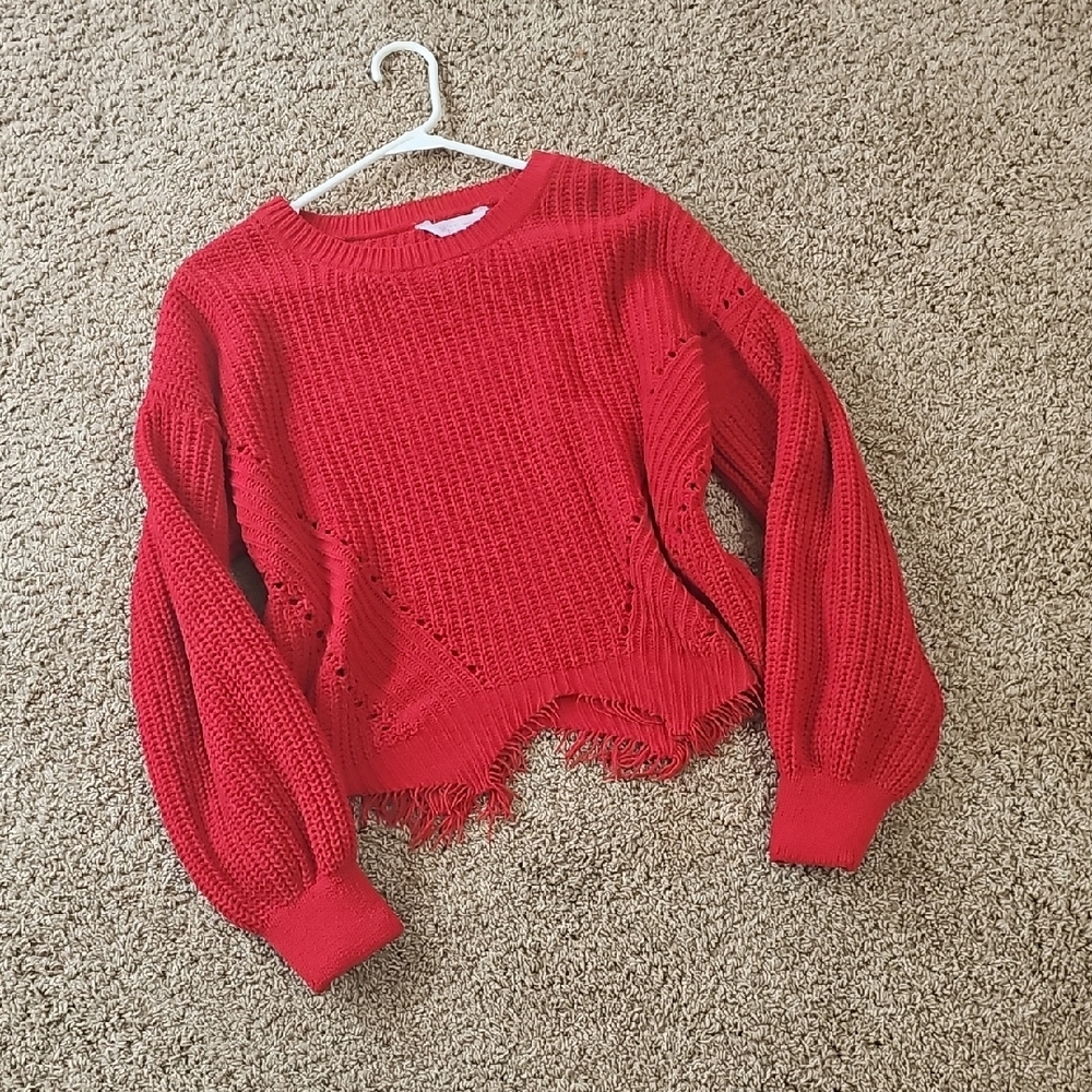 Vibrant Red Women's Crew Neck Sweater